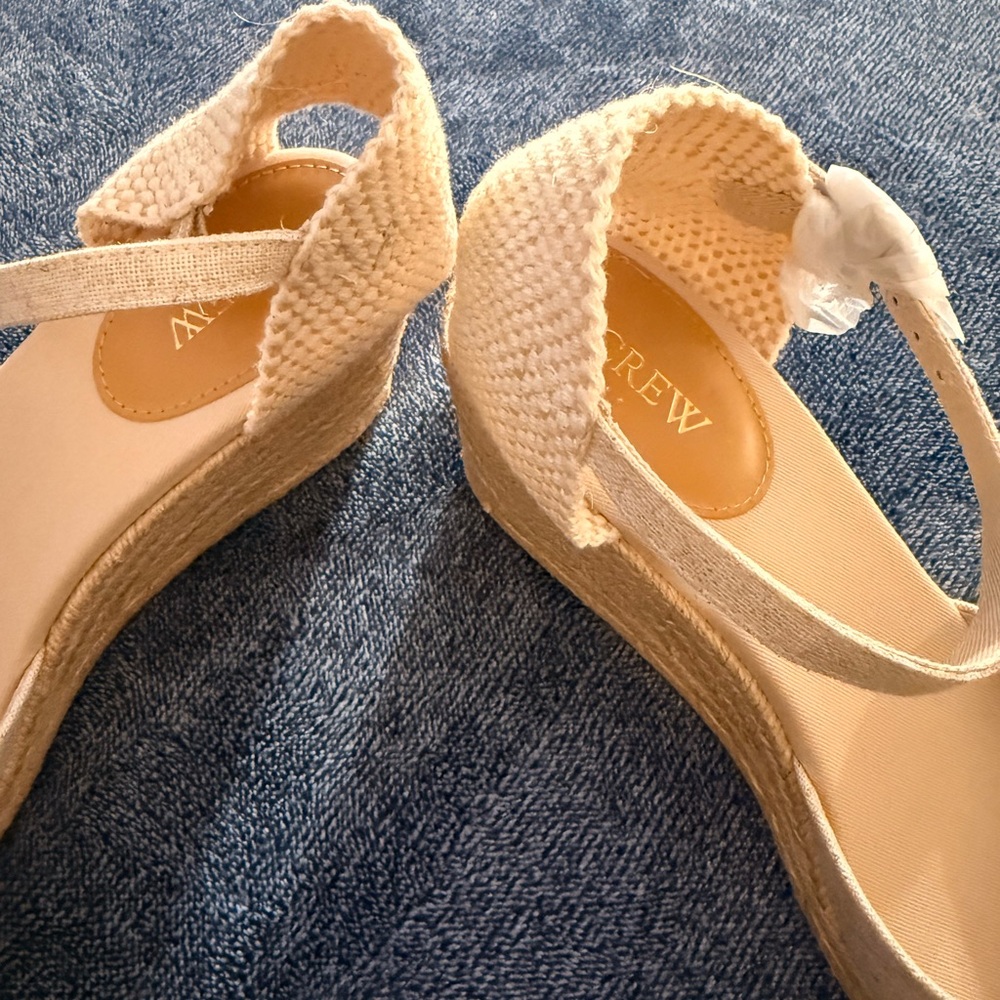 J. Crew Factory Ankle-strap espadrille wedges Size 10 - Picture 8 of 17